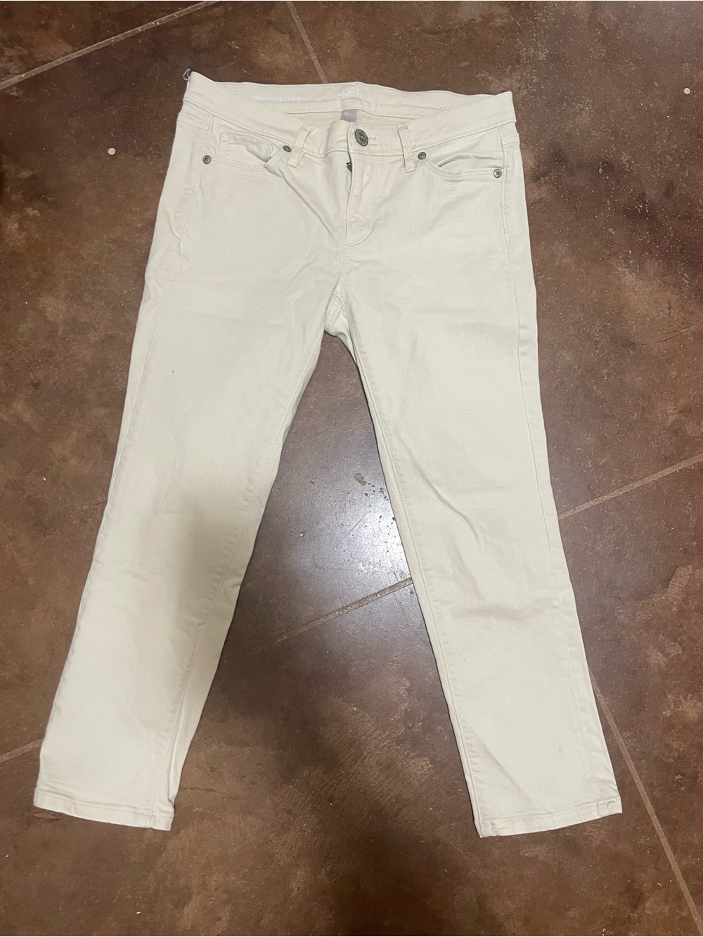 LOFT Modern Cuffed Crop, Sand, size 4P